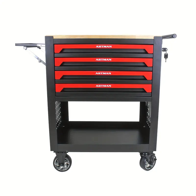 4 Drawers Multifunctional Tool Cart With Wheels And Wooden Top Cheap Real Eastbay