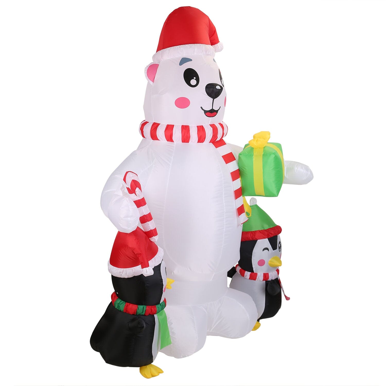 5.9Ft Christmas Inflatable Polar Bear and Penguin Blow Up Yard Outdoor Decoration with LED Visit New For Sale