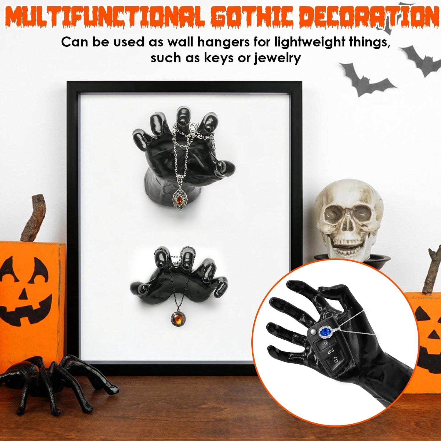 3-Pieces: Creepy Reaching Hands with Lighted Candles Wall Mounted Outlet Big Discount