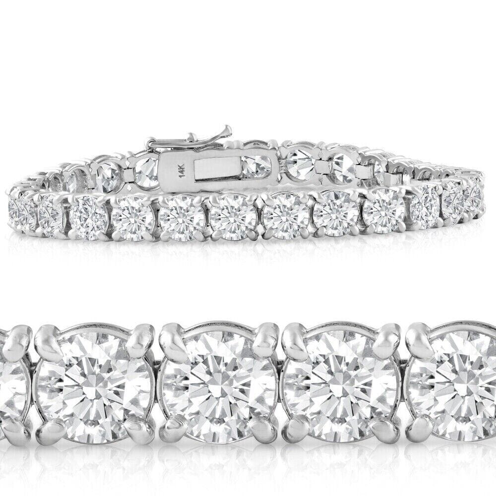 20 Ct Simulated Diamond Tennis Bracelet 14k White Gold 7 100% Authentic Cheap Online