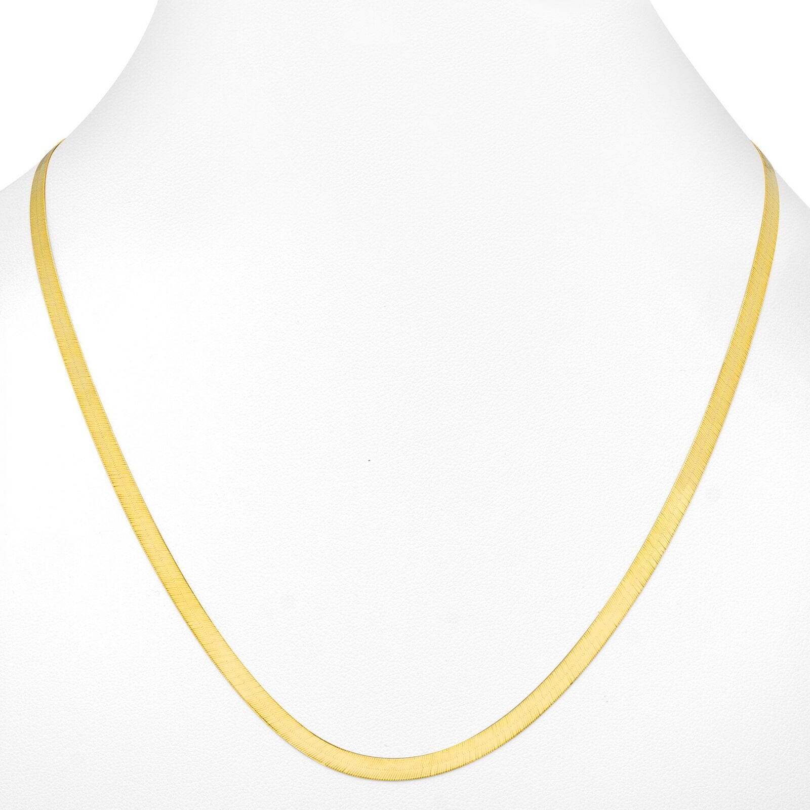 14K Yellow Gold Solid Womens 4mm High Polish Silk Herringbone Chain Necklace Cheap Pice Store