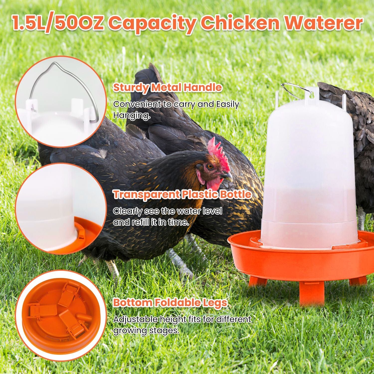 1.5L Chicken Feeder Adjustable Height Waterer Set Buy Cheap Footlocker Pictures