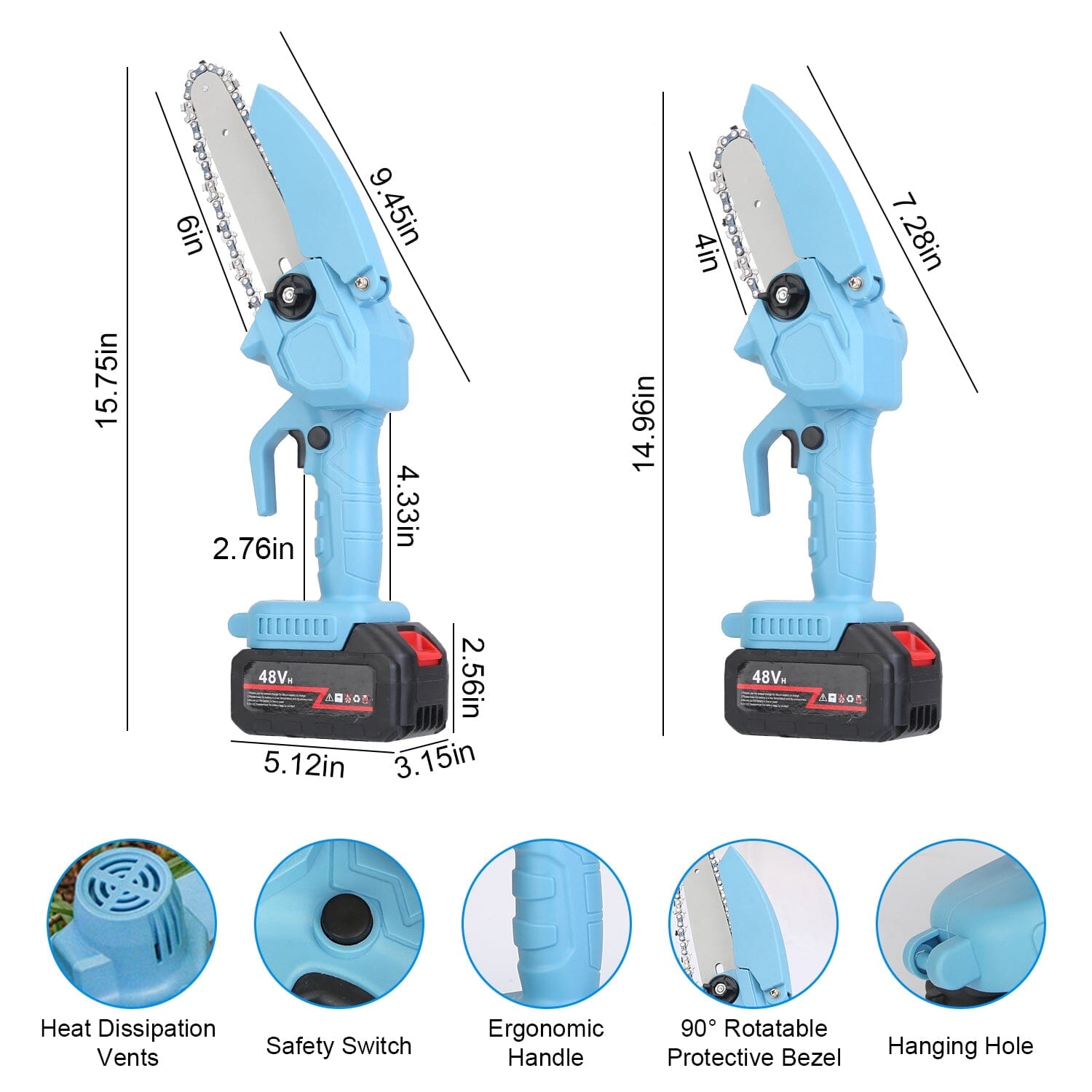 Portable Handheld Cordless Small Chain Saw Battery Powered Outlet Genuine