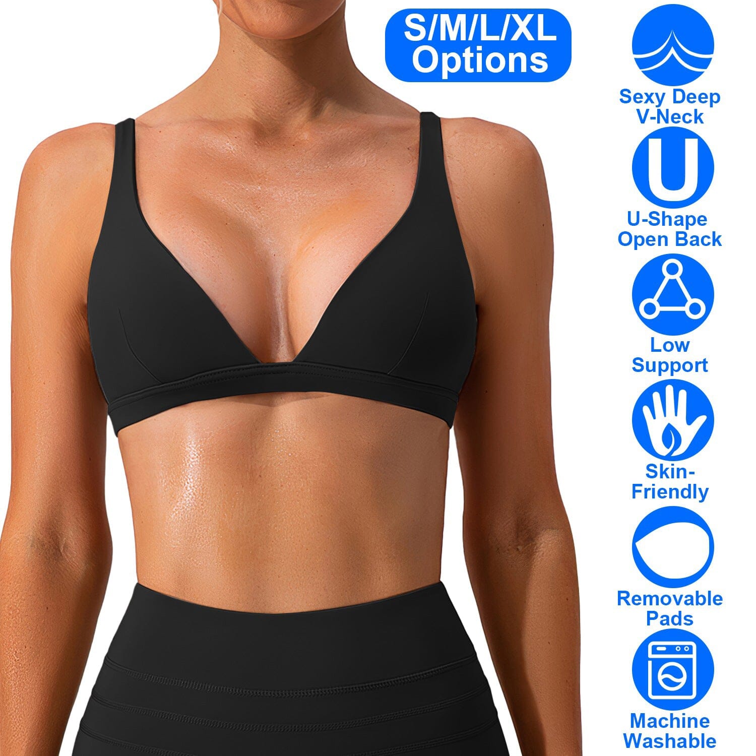 Women's Deep V-Neck U-Shaped Back Sports Bra Best Sale Cheap Online