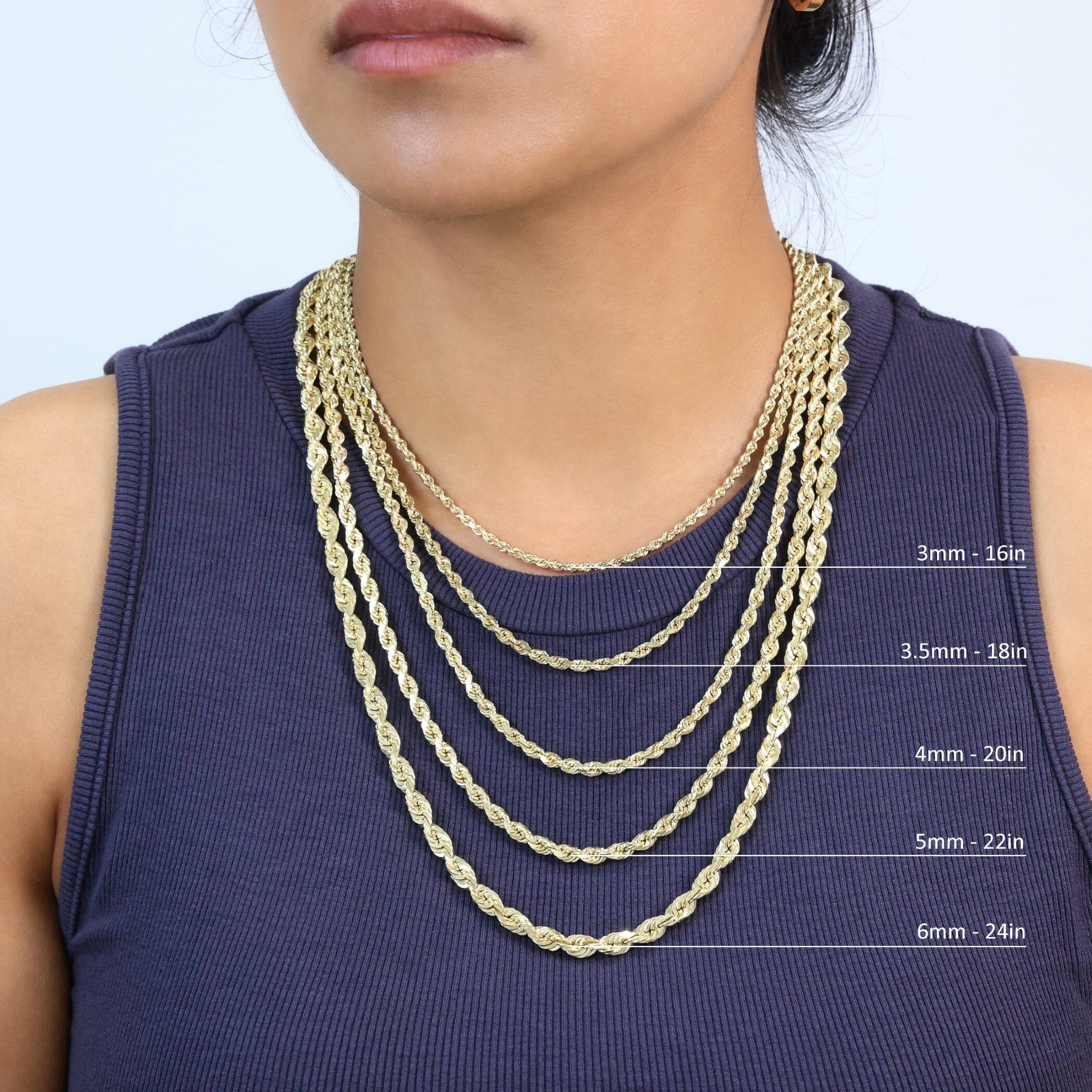 Rope Chain in Yellow Gold - 5mm Cheap Sale Pictures