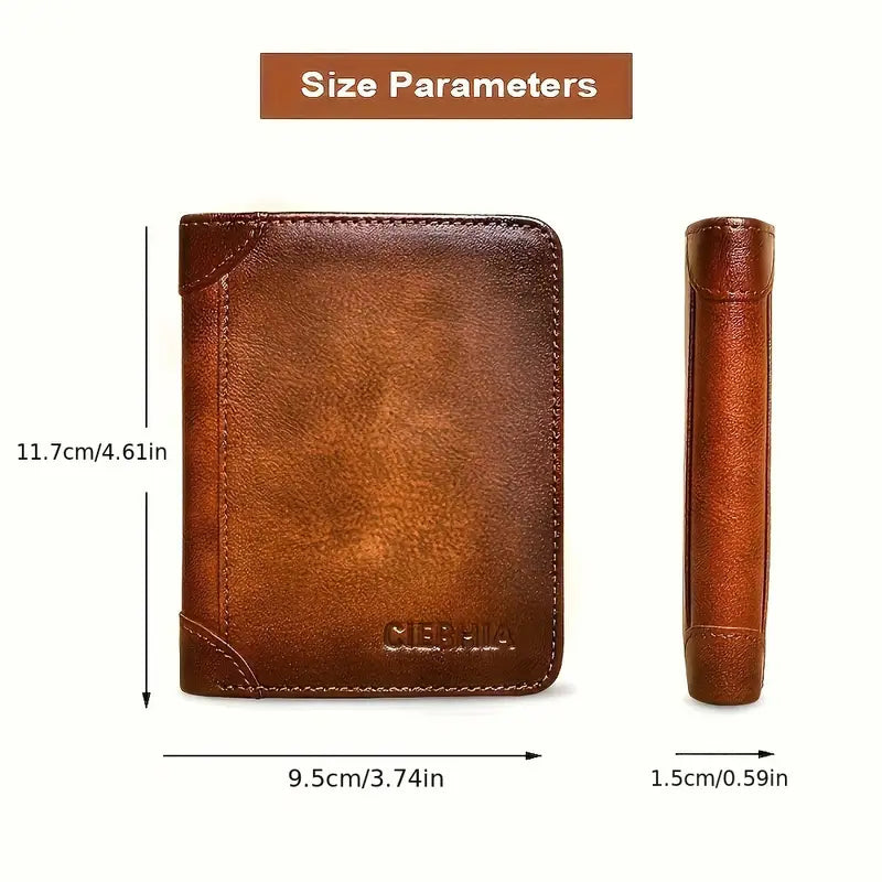 Vintage Style Men's RFID Blocking Wallet Large Capacity with Multiple Card Slots Cheap Fashion Style