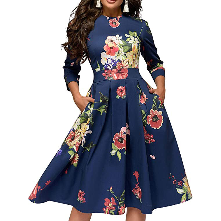 Women's Floral Vintage Dress Sale Visa Payment