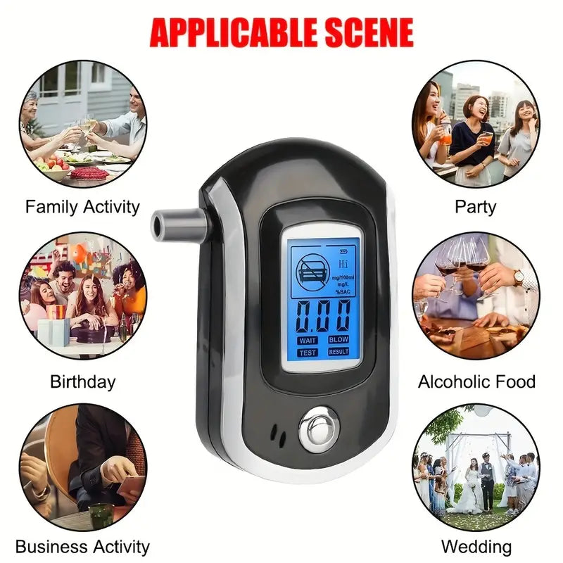 Police-Grade Breathalyzer with LCD Display - AT6000 Alcohol Tester Visit For Sale