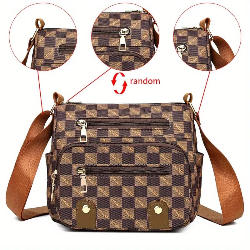 Women's Multi Pocket Plaid Pattern Crossbody Bag Cheapest Pice Online