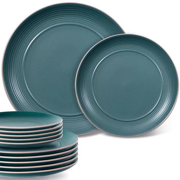 12-Piece: HITECLIFE Microwave and Dishwasher Safe Dinner Plates Set Sale Cheapest