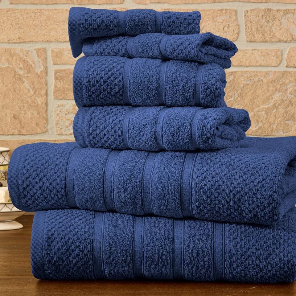 6-Piece Bibb Home Absorbent 100% Egyptian Cotton Towel Set Free Shipping Factory Outlet