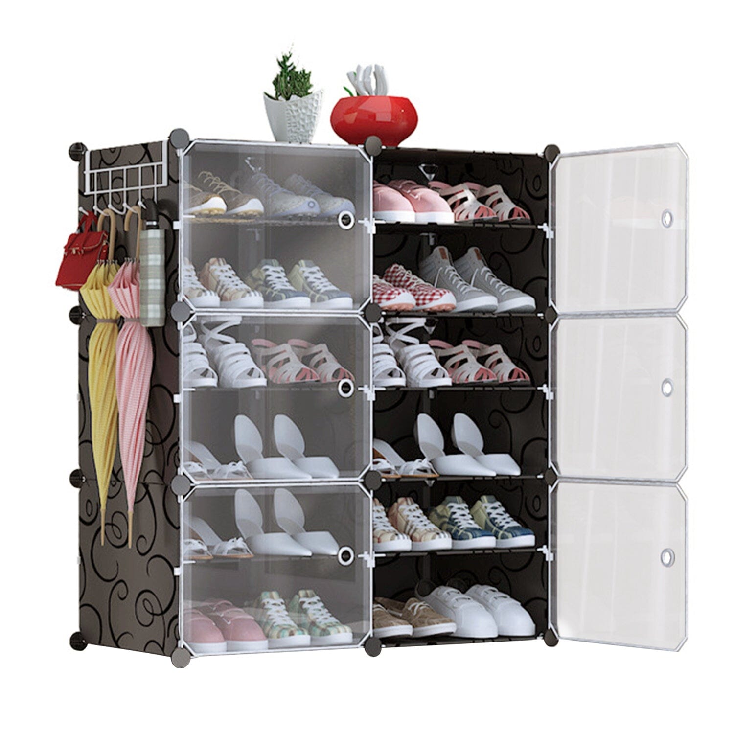 Shoe Rack Organizer with Transparent Doors Fashionable For Sale