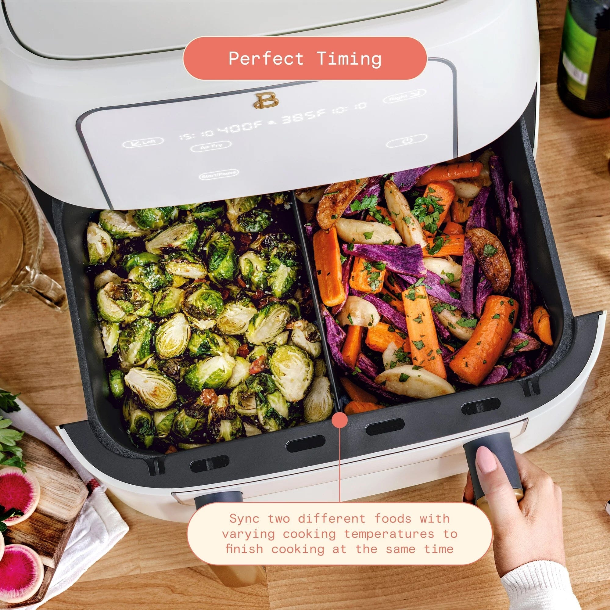 Beautiful 9 QT TriZone Air Fryer White Icing by Drew Barrymore Outlet 2025 New