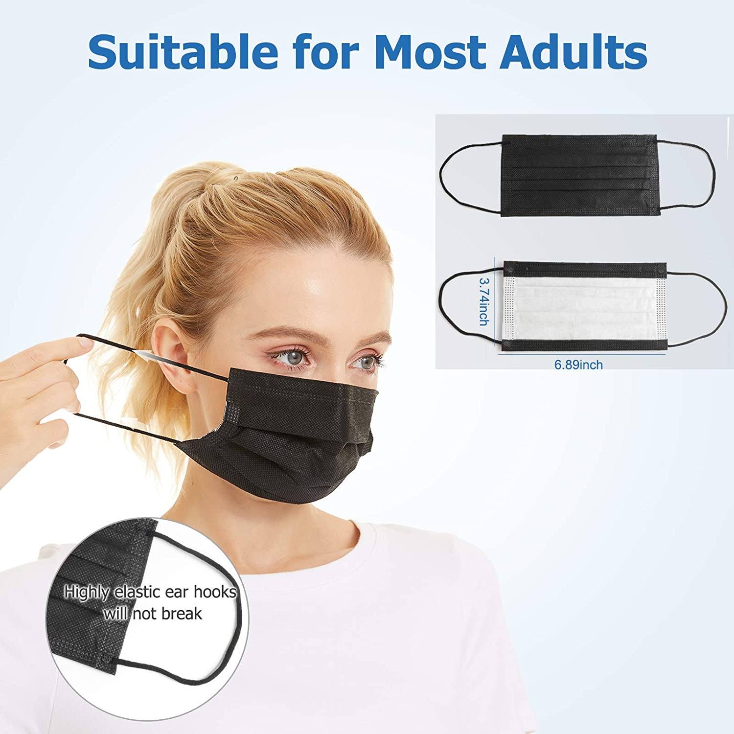 3-Ply Non-Woven Cup Dust Disposable Face Masks with Elastic Earloop Free Shipping Original