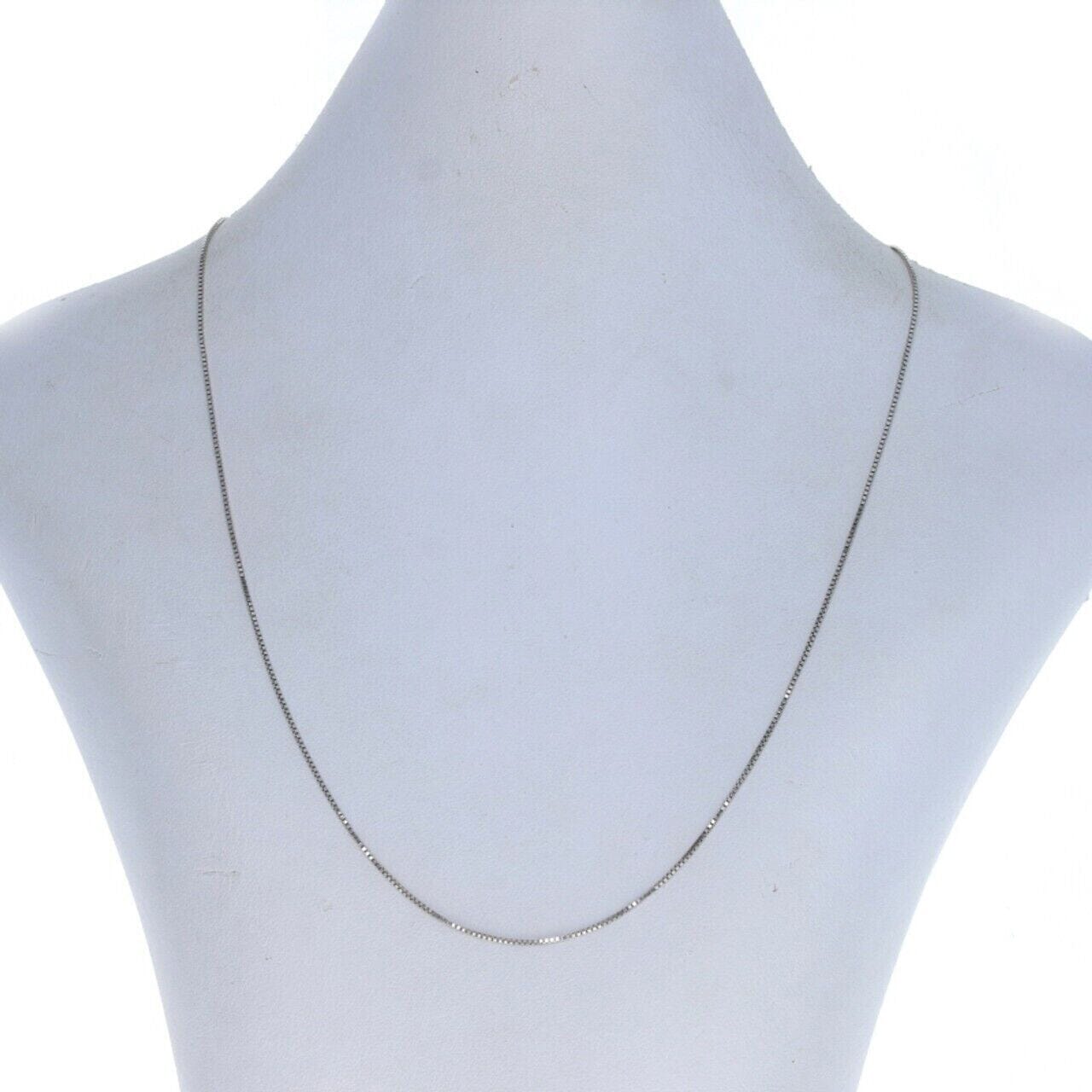 14K Solid White Gold Box Necklace Real Gold Chain Discount Order