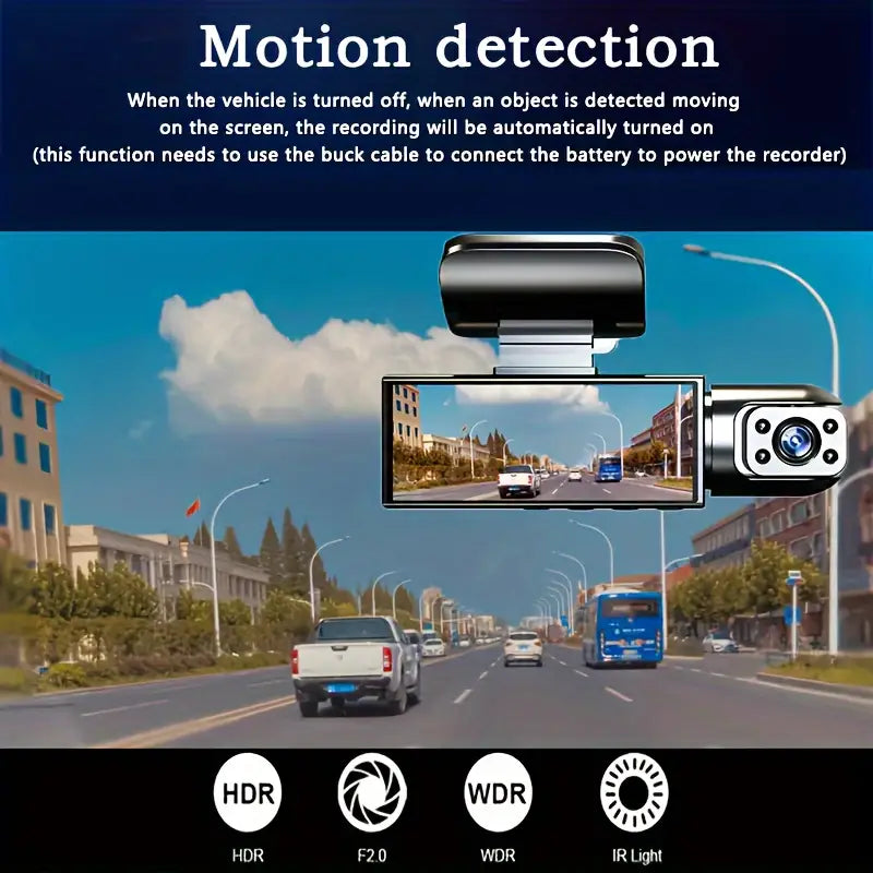 1080P High-Definition Dual Camera Dash Cam for Cars 3.16 Inch IPS Screen GPS and Lane Departure Warning Limited Edition Cheap Pice