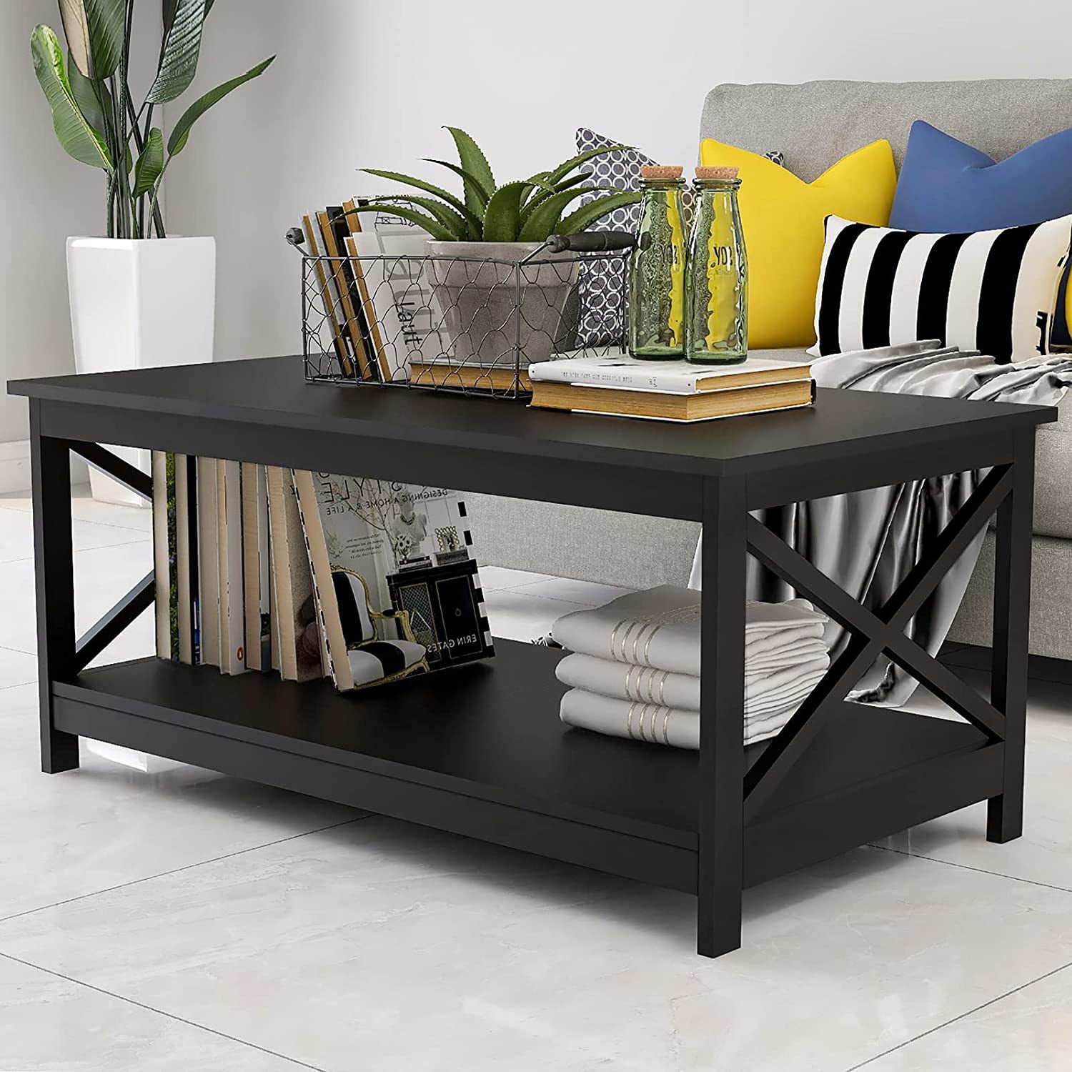 Lecut 39.56” L Concise Style Coffee Table Oxford Console Table Stockist Online