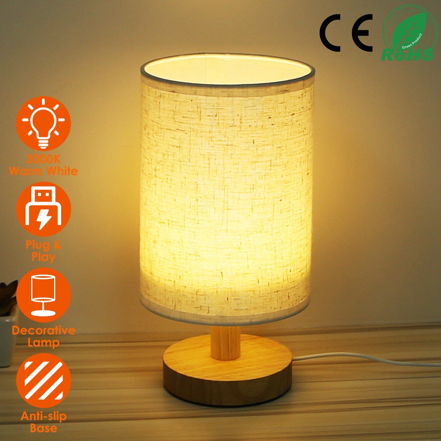 Warm White Nightstand Lamp USB Plug Modern Lantern Marketable Sale Online