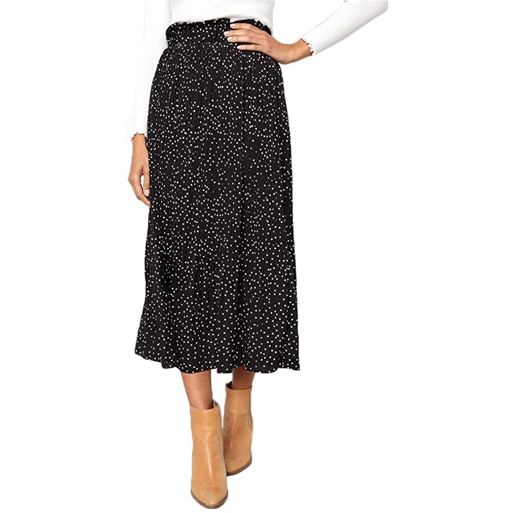 Womens High Waist Polka Dot Pleated Skirt Outlet Buy