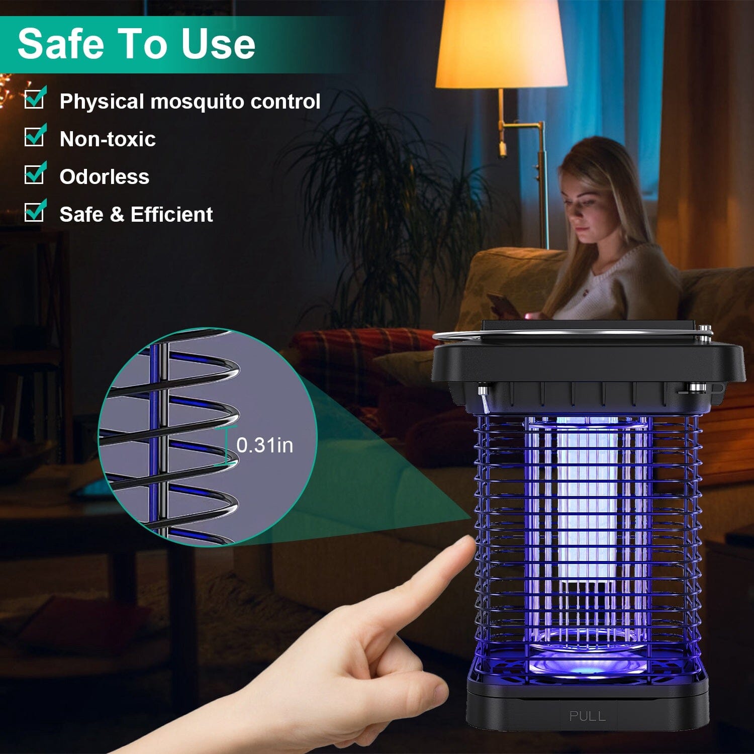 Electric Solar Powered Bug Zapper Lamp IP65 Waterproof for Indoor and Outdoor With Credit Card Free Shipping