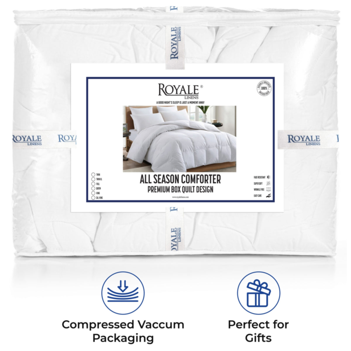 Royale All Season Down Alternative Bedding Lightweight Quilted Comforter with Corner Tabs Cheap Cost