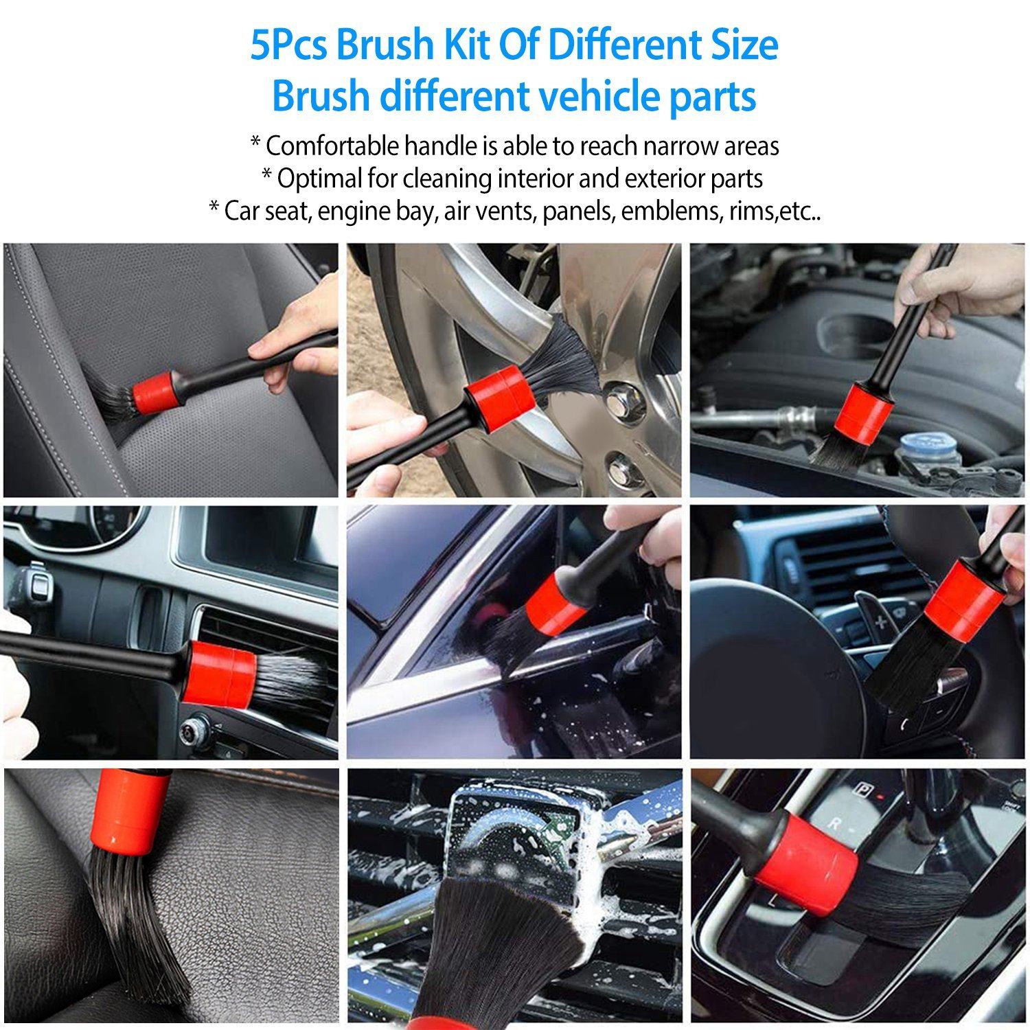 5-Pieces: Car Detailing Brush Set Buy Cheap Latest