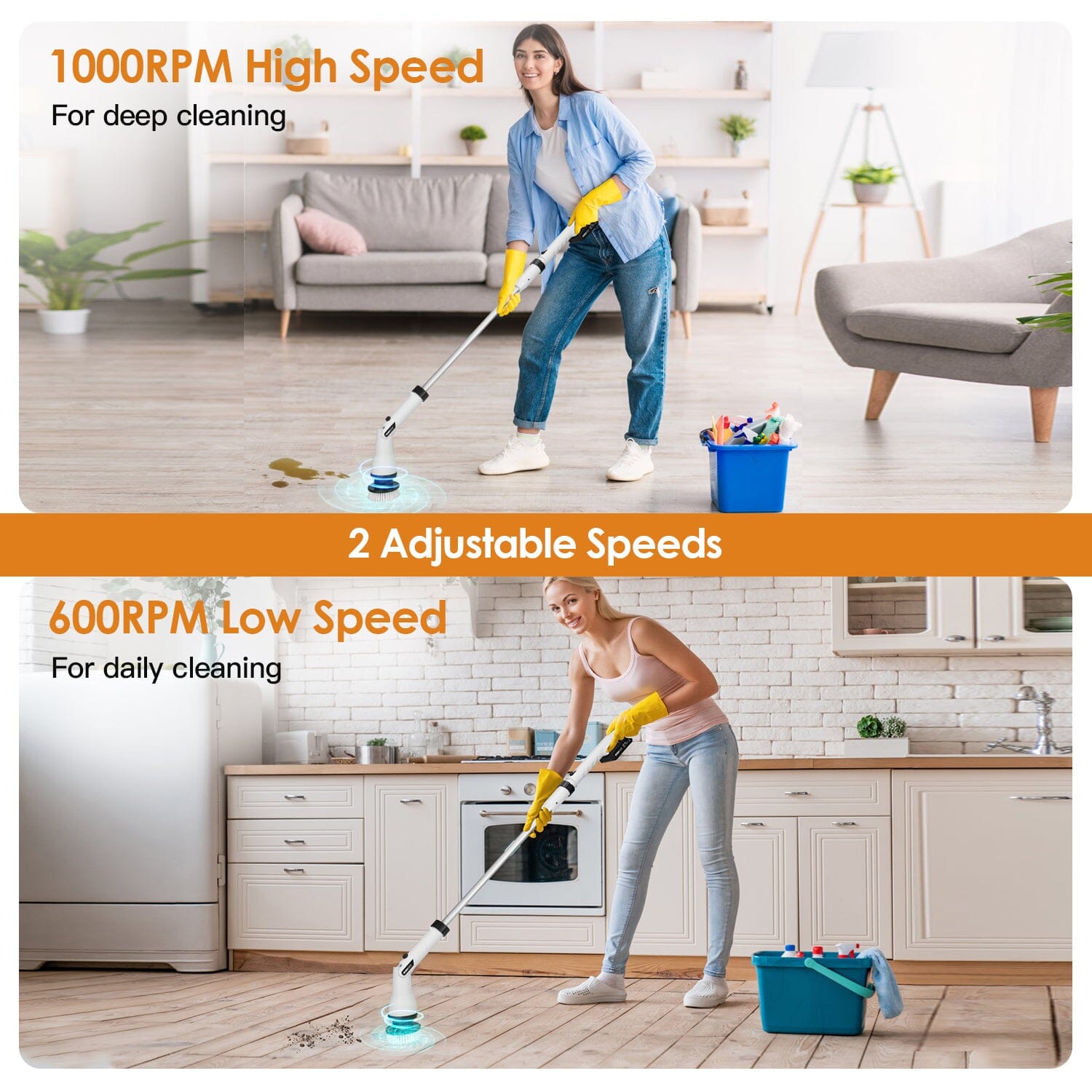 Electric Cordless Spin Scrubber Cleaning Brush with 4 Replaceable Heads Outlet Pay With Paypal