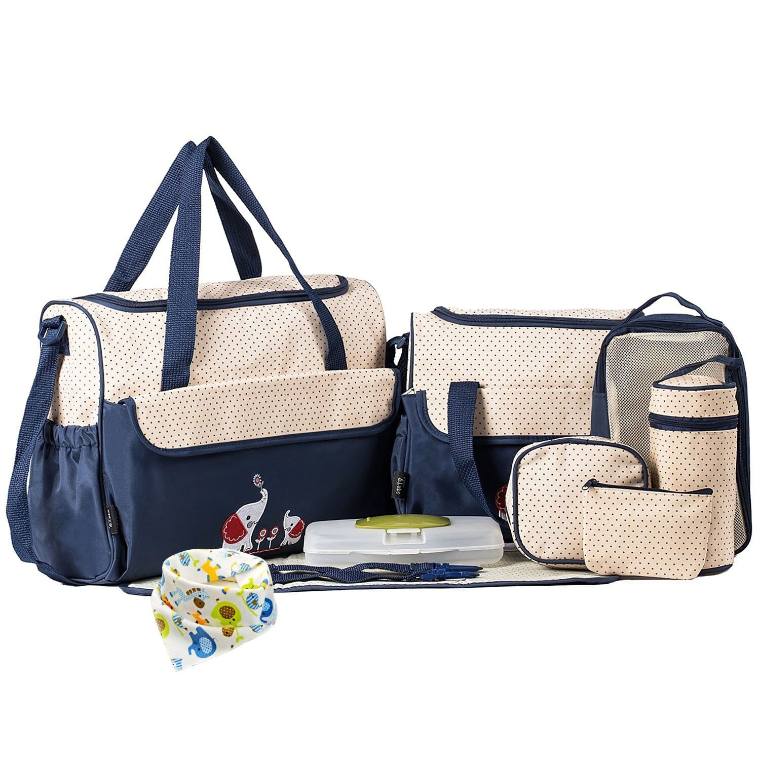 11-Piece Set: Multifunctional Diaper Handbags with Food Bag Low Cost