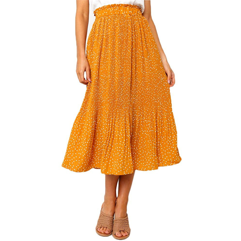 Womens High Waist Polka Dot Pleated Skirt Outlet Buy