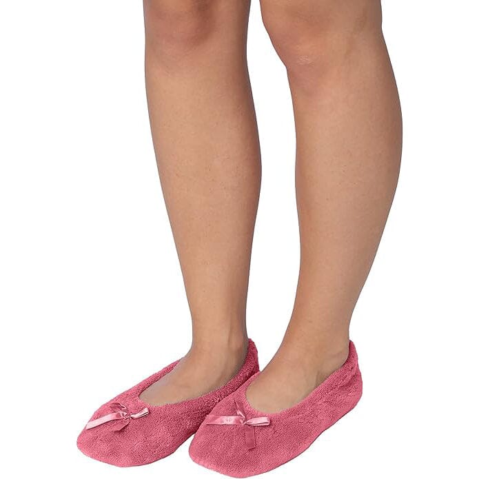 2-Pairs: Roxoni Women's Terry Classic Cotton & Velour Ballerina Slippers Outlet Locations Cheap Pice