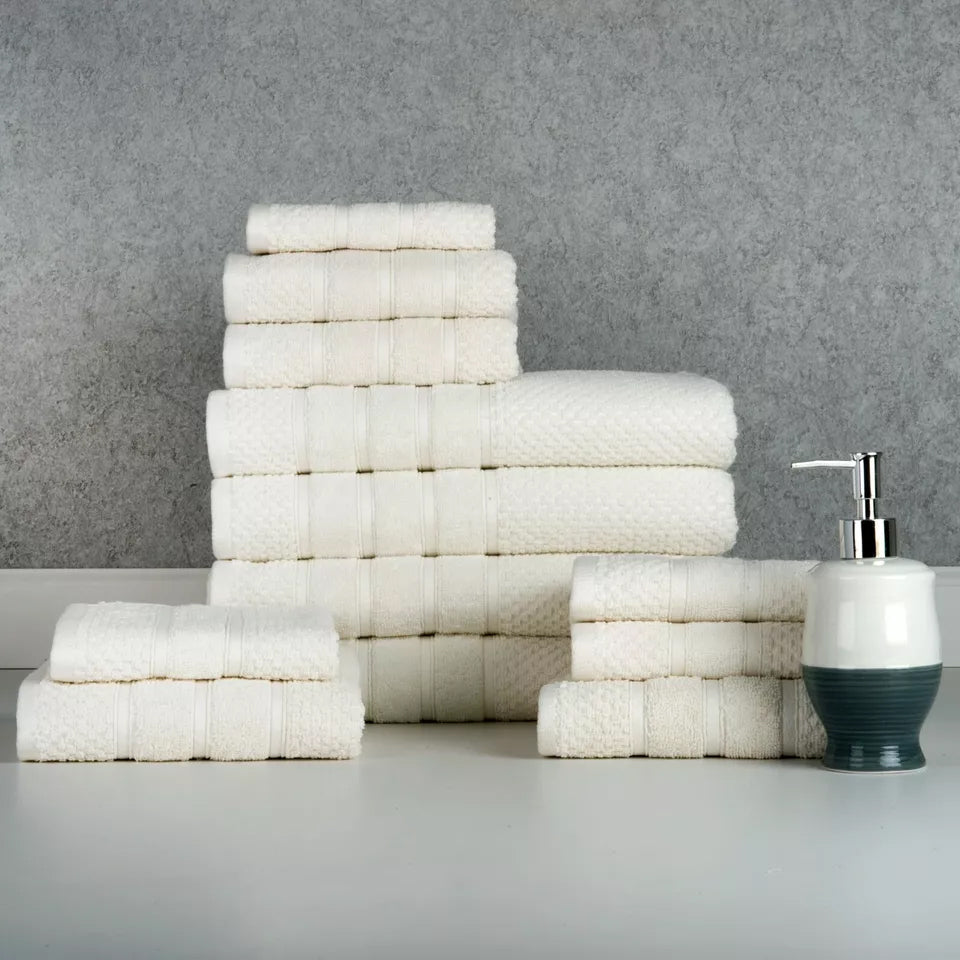 12-Piece: Bibb Home Egyptian Cotton Towel Set Clearance Clearance