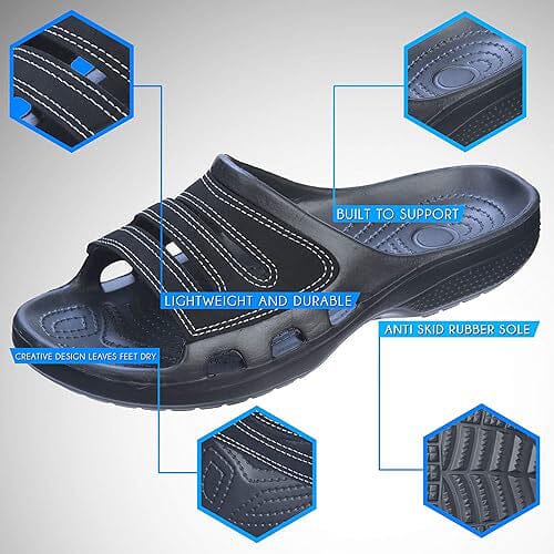 Roxoni Men Sandals Shower Slides for Men Open Toe Slip-On Men Slippers Online Online With Mastercard