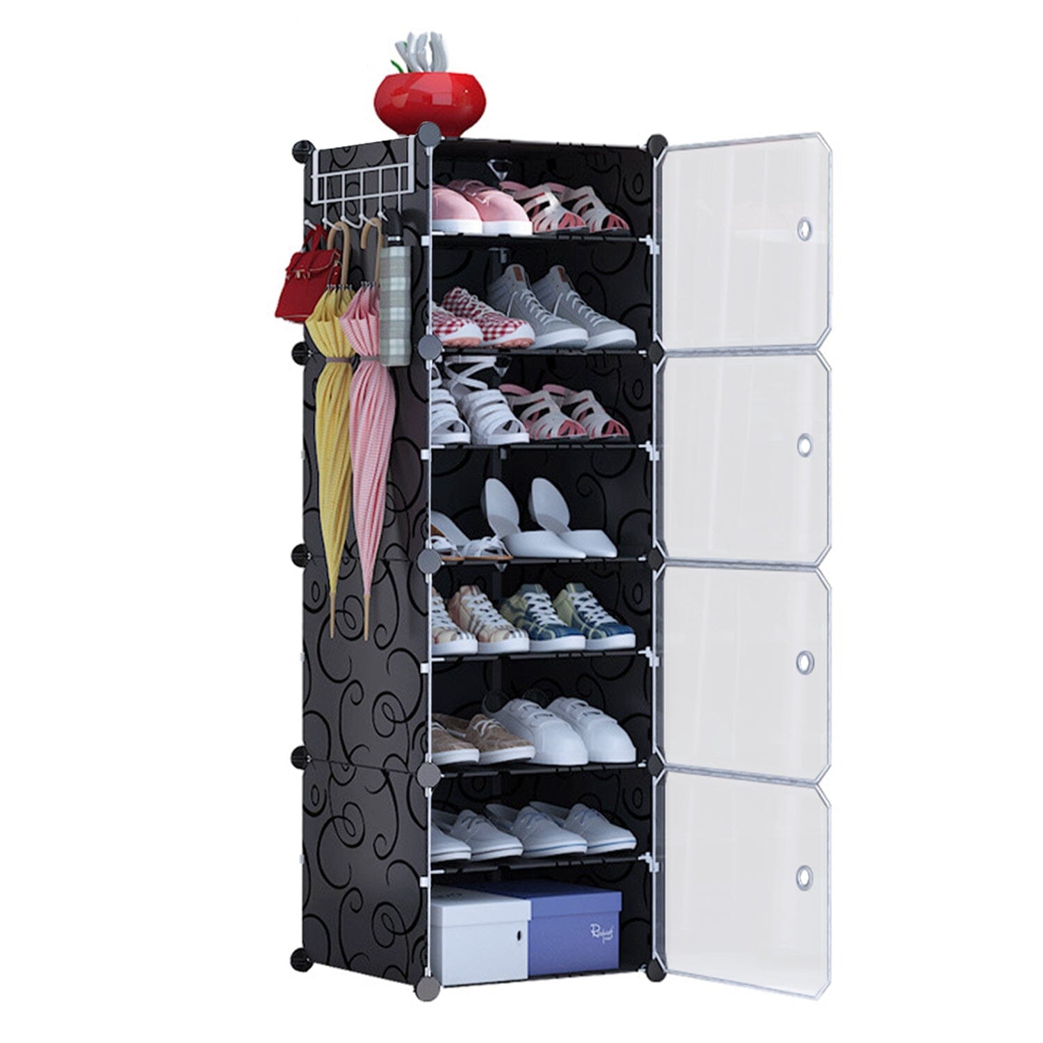 Shoe Rack Organizer with Transparent Doors Fashionable For Sale