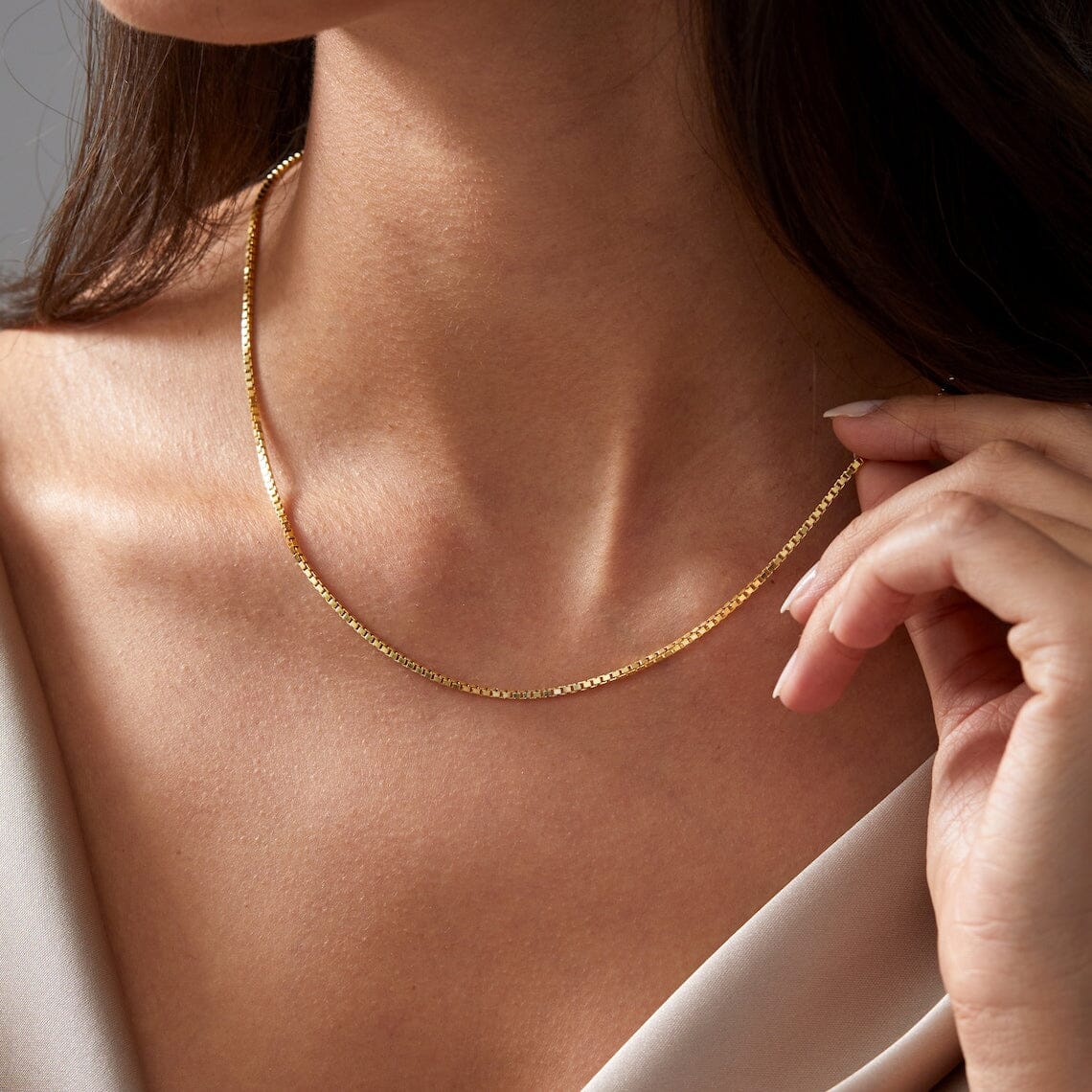 14K Gold Plated 925 Sterling Silver Box 1.8mm Chain Necklace Online Online High Quality