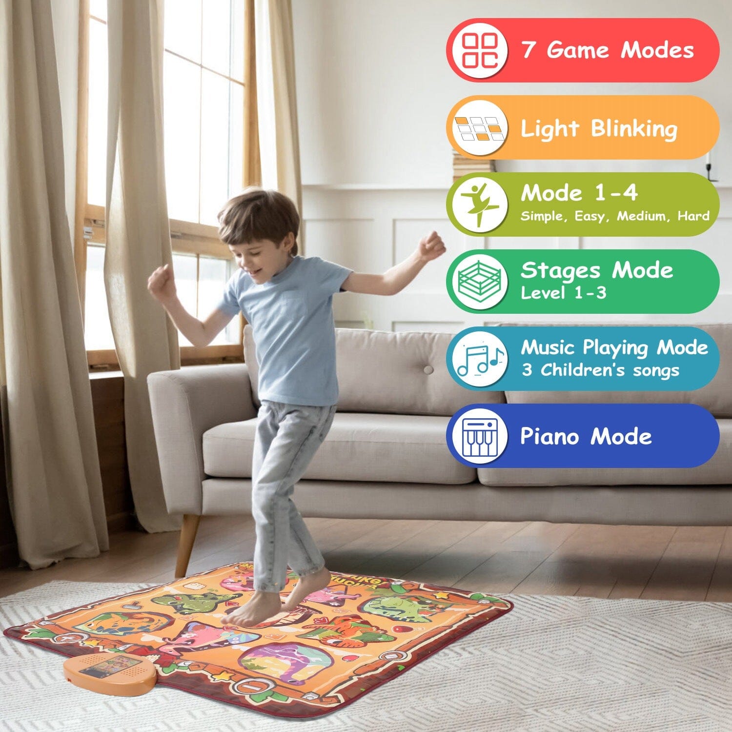 Kids Electronic Music Dance Pad with 6 Modes Outlet Pay With Paypal