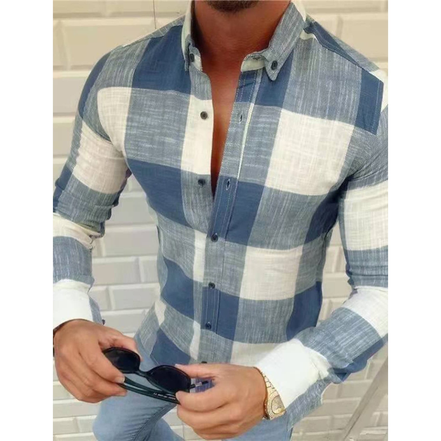 Men's Shirt Bishop Sleeve Collar Shirt For Sale 2025