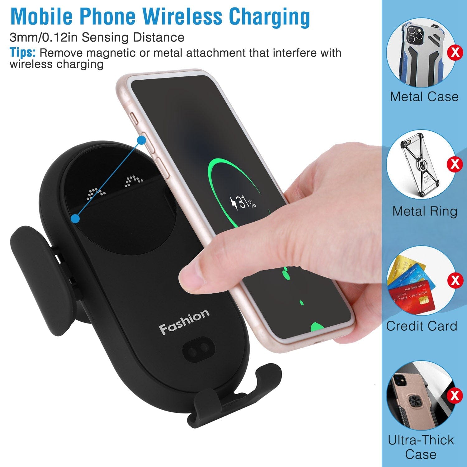 Smart Car Wireless Charger Auto Sensing Phone Holder 10W Qi Fast Charging Air Vent Free Shipping Get To Buy