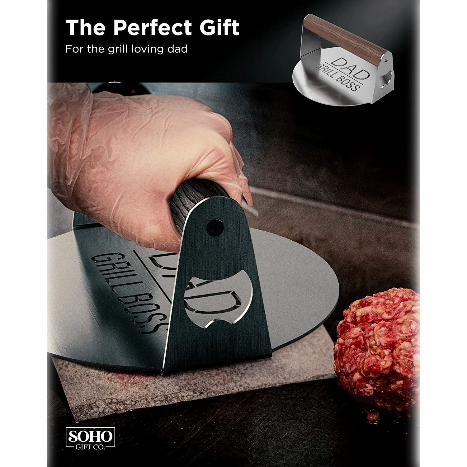 DAD The Grill Boss BBQ Press Grilling Stainless Steel Smash Burger Press Cost Online