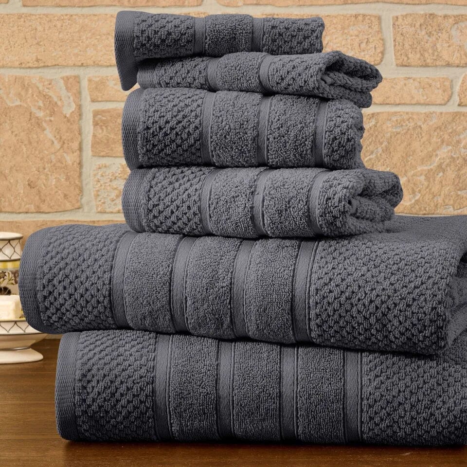 6-Piece Bibb Home Absorbent 100% Egyptian Cotton Towel Set Free Shipping Factory Outlet