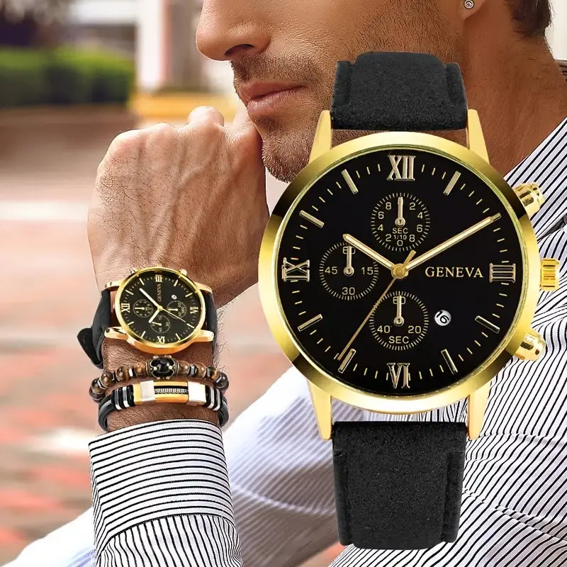 3-Piece Set: Men's Casual Analog Watches Latest