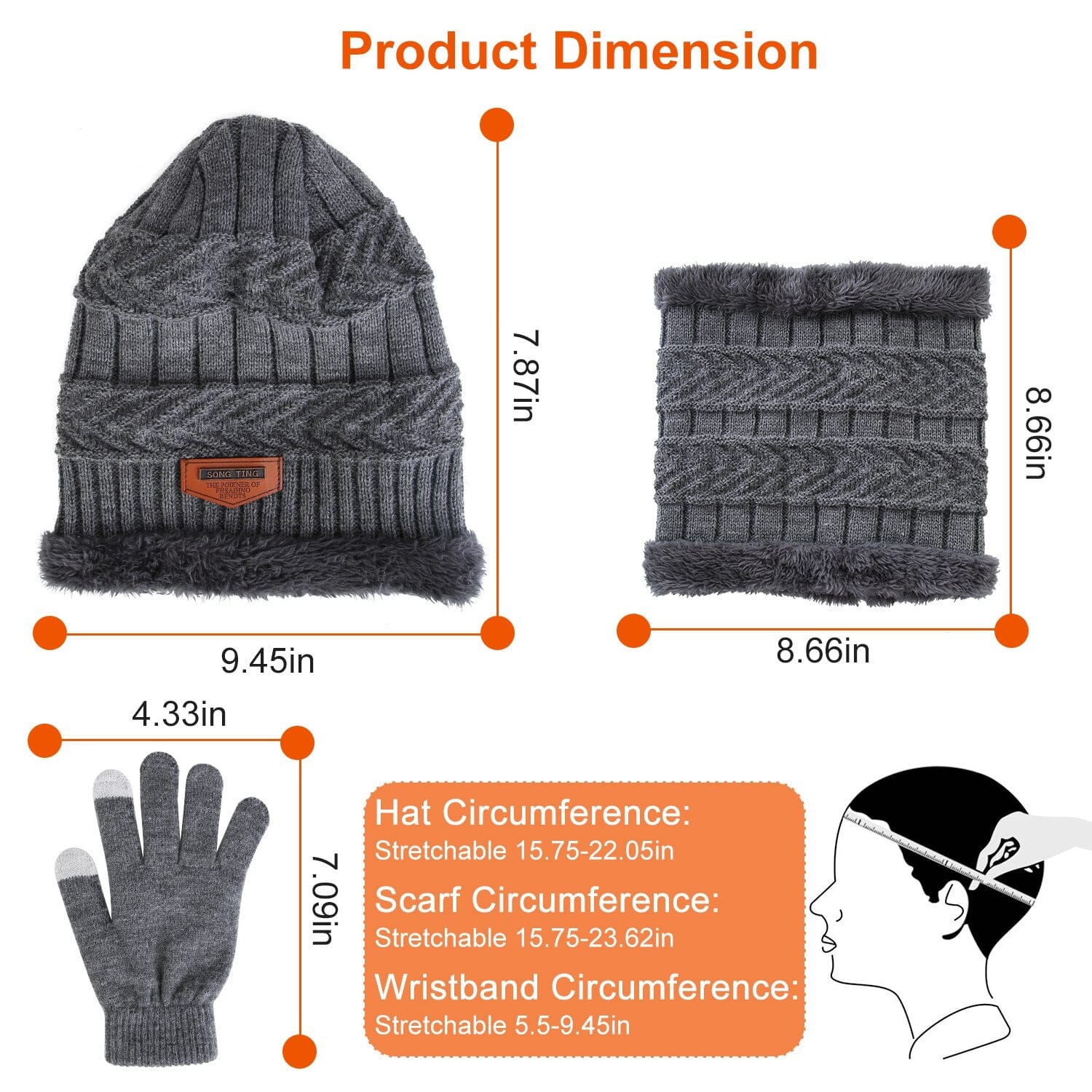 Winter Warm Beanie and Touch Screen Gloves Scarfs Set New Arrival Cheap Online