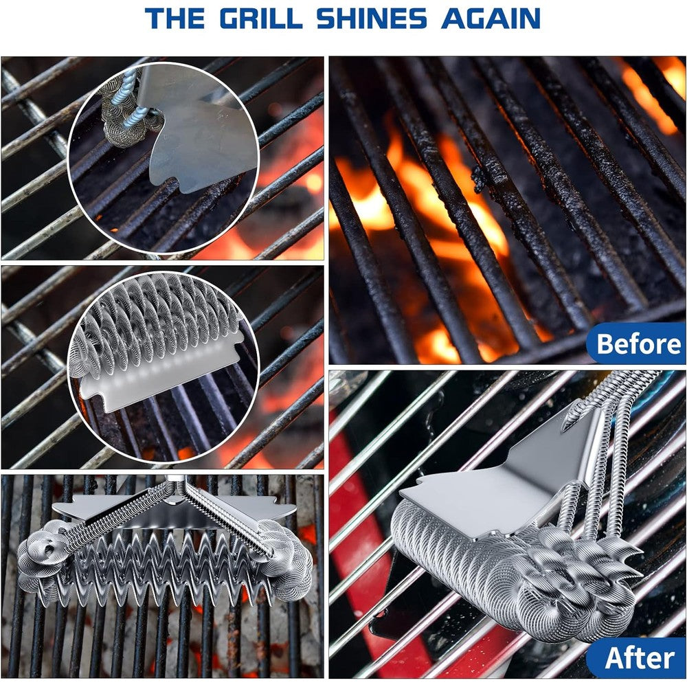 17 Stainless Steel Grill Brush And Scraper Bristle Free Discount Eastbay