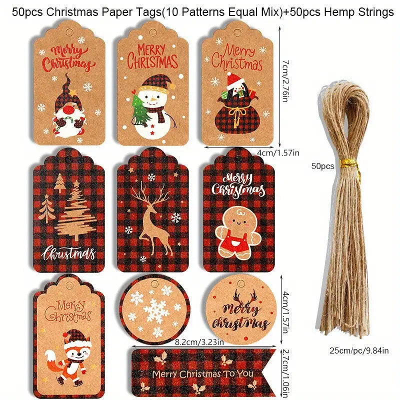 50-Pieces: Christmas Gift Box Decoration Tag Cheap Best Wholesale