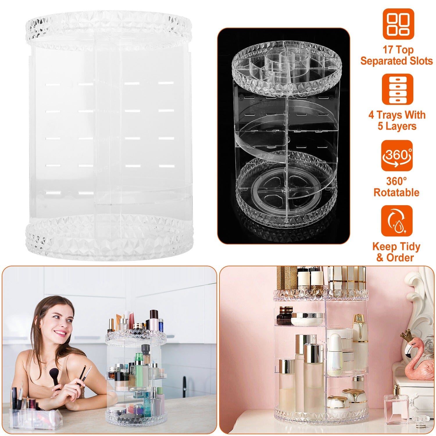 360° Rotating Make Up Organizer 2025 New Cheap Pice