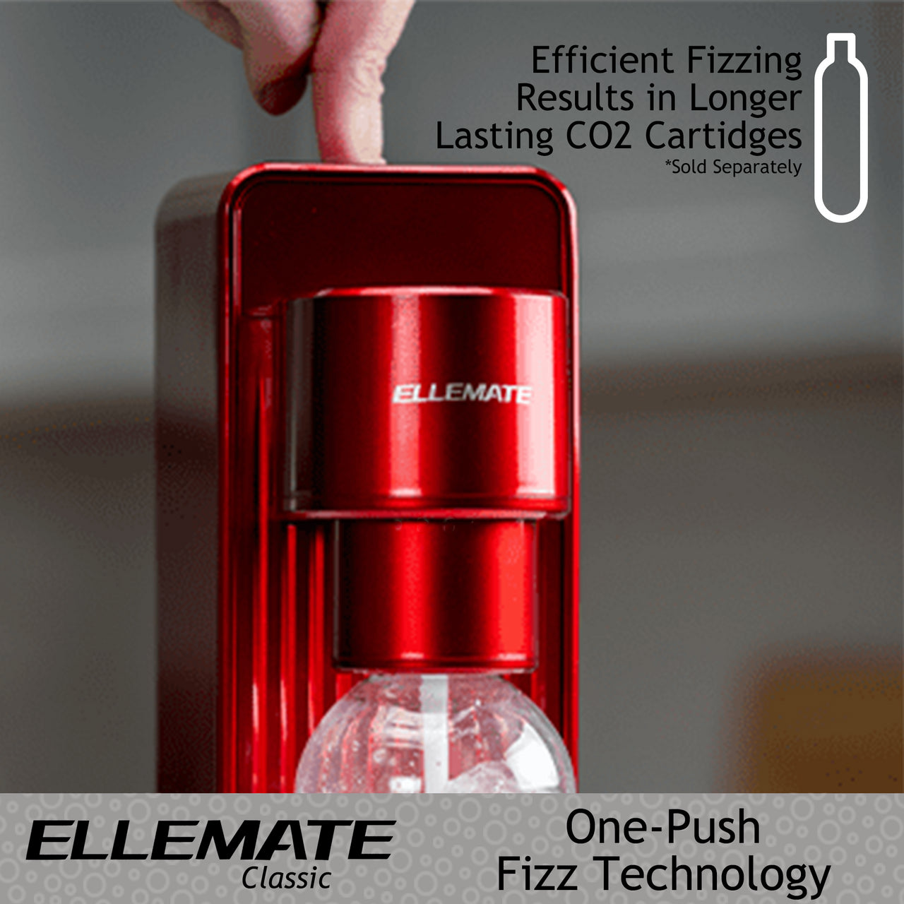 Ellemate Classic Carbonated Drink Maker, Seltzer Water with One-Push Fizz Technology, Cordless Carbonation for Bubbly Water Perfect Cheap Pice