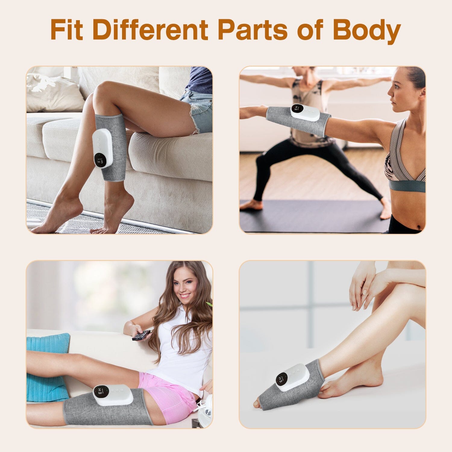 Portable Cordless Rechargeable Air Leg Compression Massage Adjustable Wrap with 3 Modes Intensities Heating Function Good Selling Online