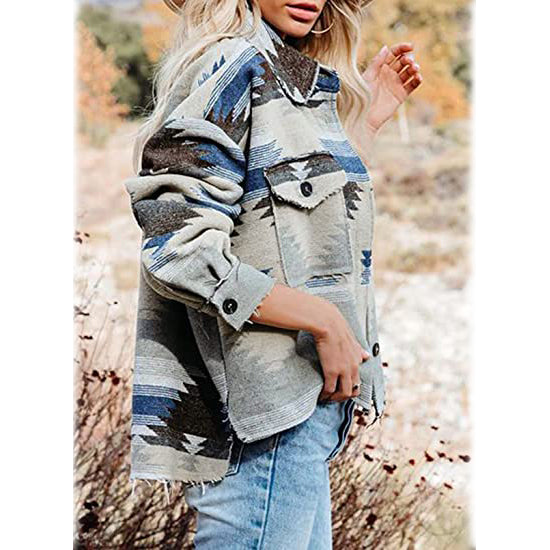 Women's Plaid Long Sleeve Button Down Collar Coat Cheap Best Store To Get