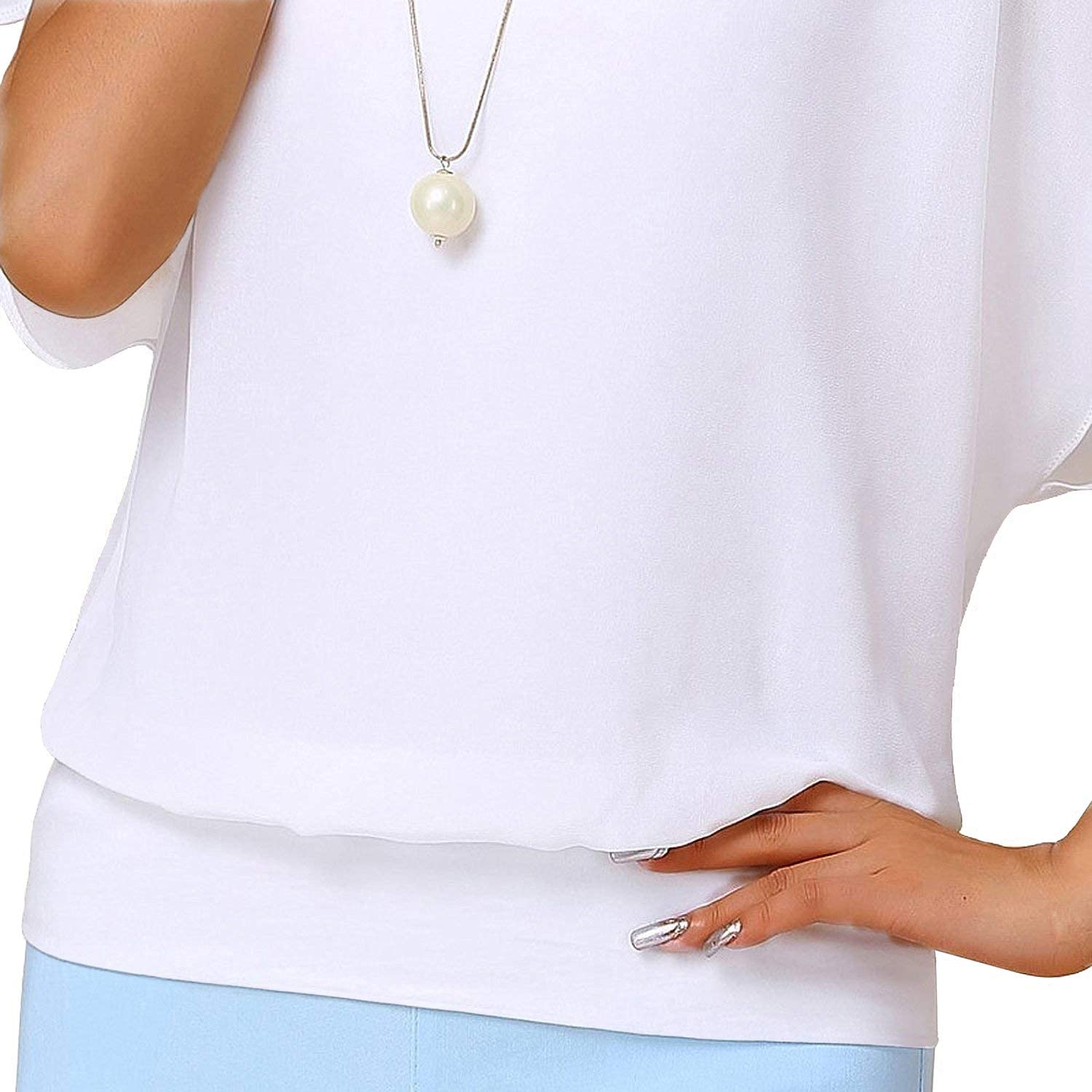 Women's Loose Casual Short Sleeve Chiffon Top T-Shirt Blouse Clearance Buy