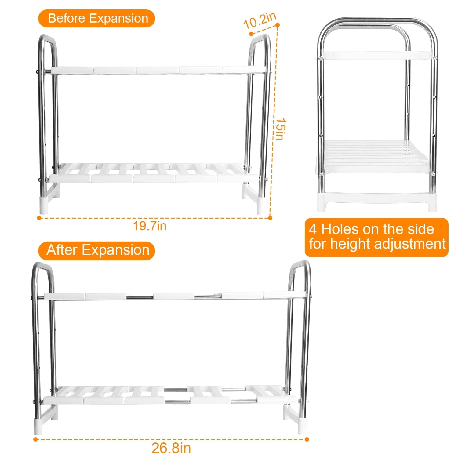 2-Tier Under Sink Organizer Retractable Kitchen Rack Holder Reliable Cheap Online