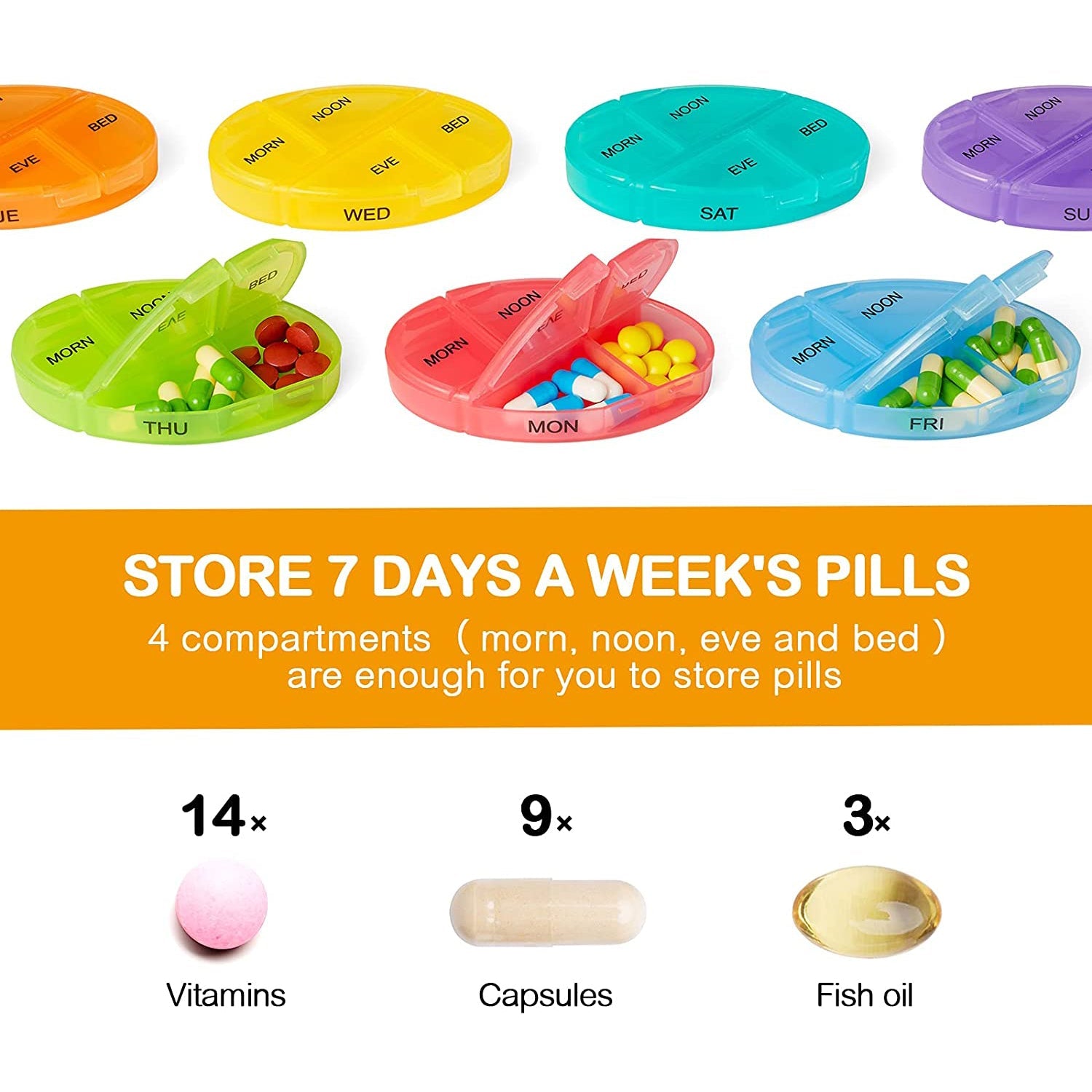 2-Pack: Weekly Pill Organizer 4 Times-A-Day Buy Cheap Footlocker Finishline